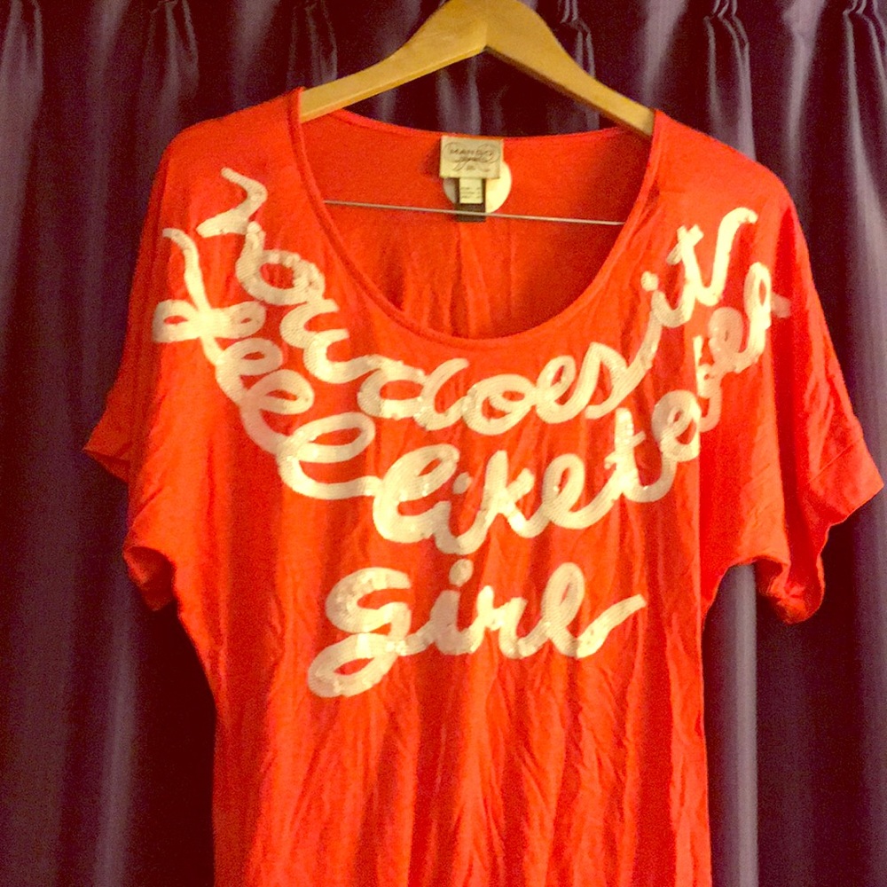 Mango Jeans brand orange blouse